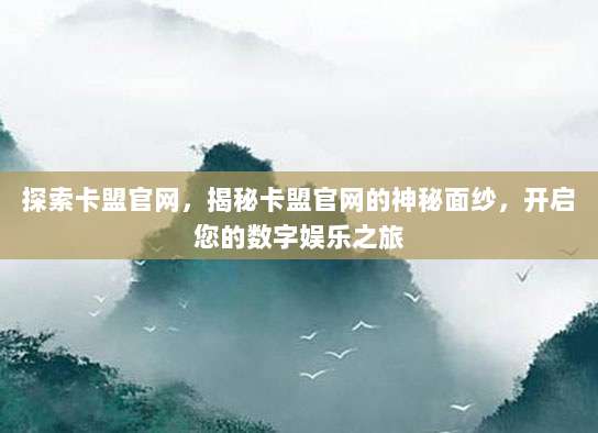 探索卡盟官网，揭秘卡盟官网的神秘面纱，开启您的数字娱乐之旅