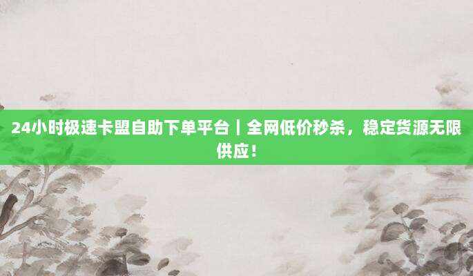 24小时极速卡盟自助下单平台｜全网低价秒杀，稳定货源无限供应！