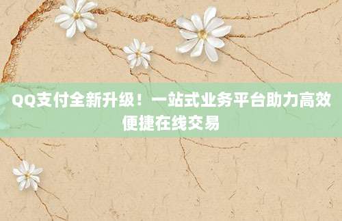 QQ支付全新升级！一站式业务平台助力高效便捷在线交易