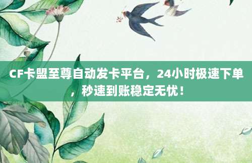 CF卡盟至尊自动发卡平台，24小时极速下单，秒速到账稳定无忧！